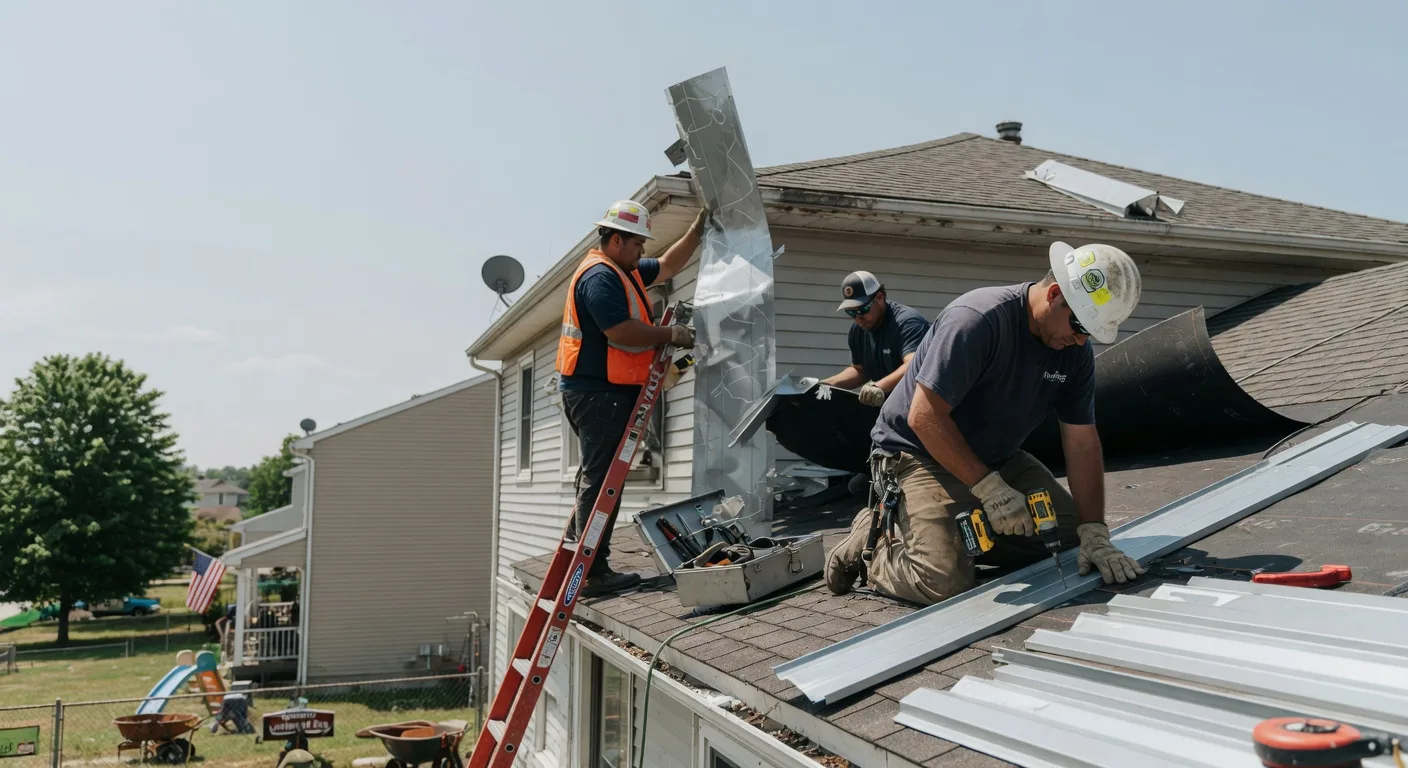 Storm Damage Metal Roof Repair in Wheatland, IA